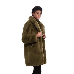 NWT faux fur coat Apparis Stella Khaki sold out color